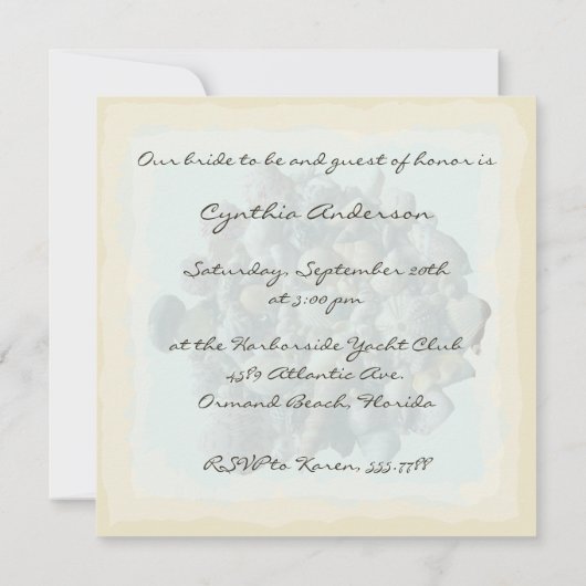 Seashells Invitations de douche nuptiale (Dos)
