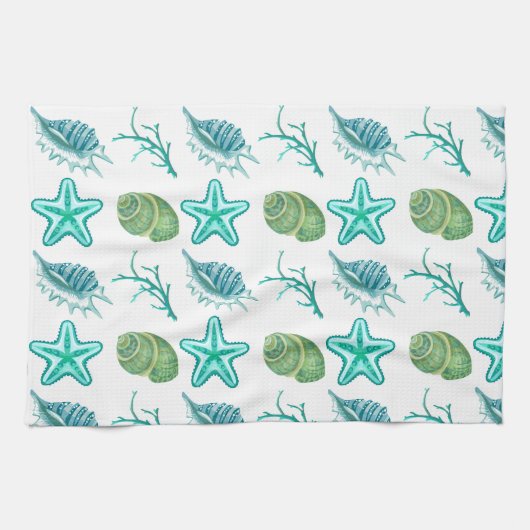 Seashells Kitchen Dish Towel Theedoek (Horizontaal)