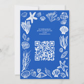 Seashells Lijst Beach Wedding CUSTOM QR Code Kaart (Achterkant)
