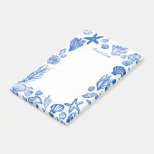 Seashells Lijst Blue Beach AANGEPASTE NAAM Post-it® Notes (Schuin)