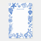 Seashells Lijst Blue Beach AANGEPASTE NAAM Post-it® Notes (Voorkant)