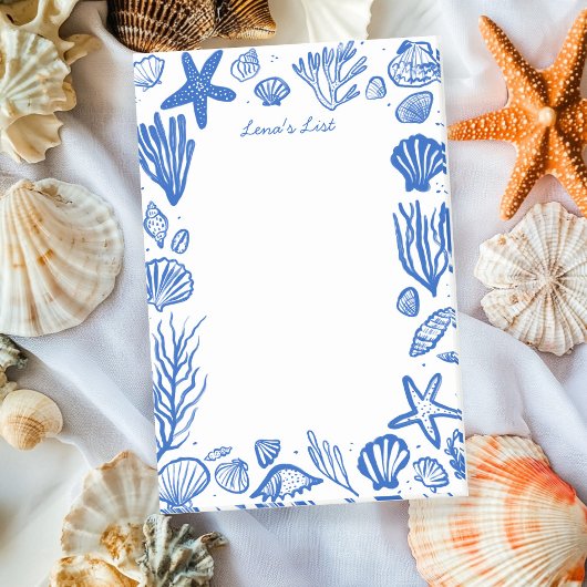 Seashells Lijst Blue Beach AANGEPASTE NAAM Post-it® Notes