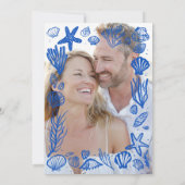 Seashells Lijst Verloving Beach CUSTOM FOTO Kaart (Achterkant)