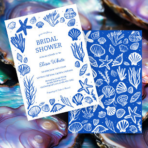 Seashells Lijst Vrijgezellenfeest Blue Beach CUSTO Kaart