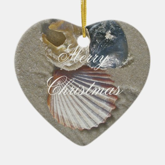 Seashells Merry KerstOrnament Keramisch Ornament (Voorkant)