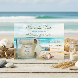 Seashells Message in a Bottle | Nautical Wedding Save The Date
