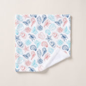 Seashells naadloze patroon Badhanddoek Set Bad Handdoek (Wasdoekje)