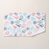 Seashells naadloze patroon Badhanddoek Set Bad Handdoek (Handdoek)