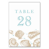 Seashells Nautical Beach Wedding Numéro de table (Dos)