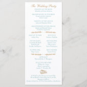 Seashells Nautical Beach Wedding Tan / Aqua-progra Programma (Achterkant)