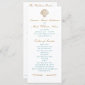 Seashells Nautical Beach Wedding Tan / Aqua-progra Programma (Voorkant / Achterkant)