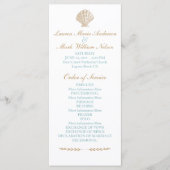 Seashells Nautical Beach Wedding Tan / Aqua-progra Programma (Voorkant)