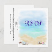 Seashells Ocean Beach Thème Mariage RSVP Carte pos (Devant / Derrière)
