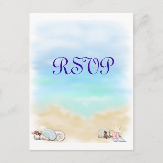Seashells Ocean Beach Thème Mariage RSVP Carte pos (Devant)