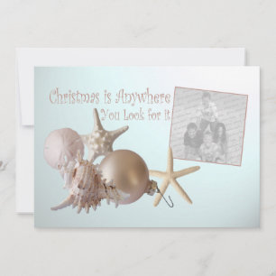 Seashells Ocean Christmas Photo Flat Kaart