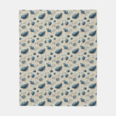 Seashells On French Script Parchment Fleece Deken (Voorkant)