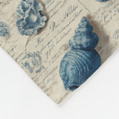Seashells On French Script Parchment Fleece Deken (Hoek)