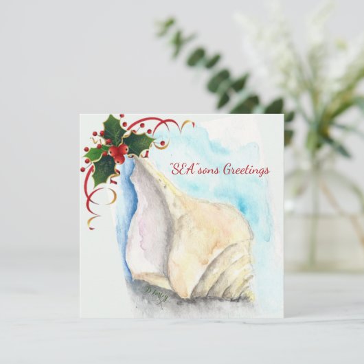 Seashells Ornament Bedankkaart (Staand voorkant)