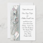 Seashells Pearls Beach invitations de mariage (Devant)