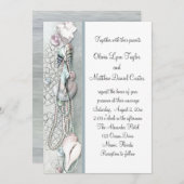 Seashells Pearls Beach invitations de mariage (Devant / Derrière)