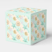 Seashells Retro Pastel Zee Life Bedankdoosjes (Voorkant Zijde)