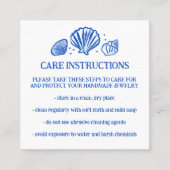 SEASHELLS Sieraden CARE INSTRUCTIES Handgemaakte C Vierkante Visitekaartje (Voorkant)