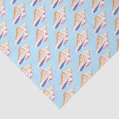 Seashells Simple Zee Ocean Pattern Blue white Tissuepapier (Detail)