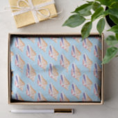 Seashells Simple Zee Ocean Pattern Blue white Tissuepapier (Geschenk)