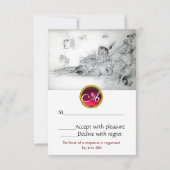 SEASHELLS SWEET 16 ARTIJ, Ruby Monogram Rsvp (Achterkant)