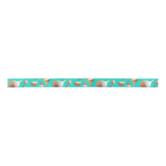 Seashells Turquoise Whelk Shells Pattern Lint (Voorkant)