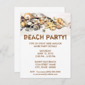 Seashells-uitnodiging Kaart (Voorkant / Achterkant)