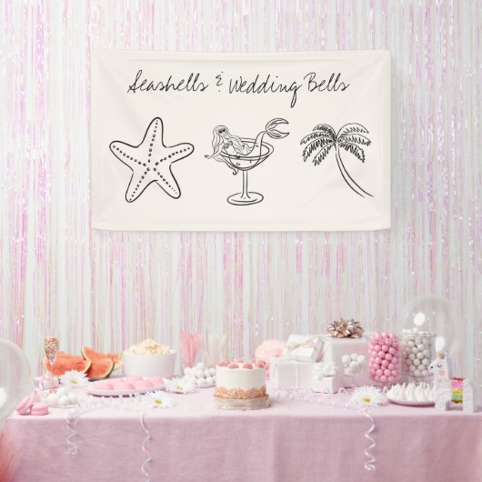 Seashells & Wedding Bells Bachelorette Banner (Feest)