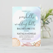 Seashells Wedding Bells Bachelorette Invitations  (Debout devant)