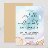 Seashells Wedding Bells Bachelorette Invitations  (Devant / Derrière)