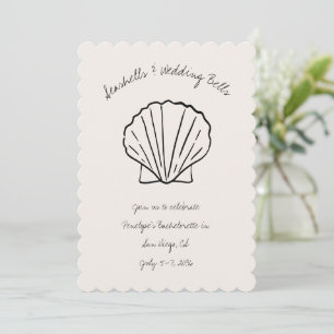 Seashells & Wedding Bells Bachelorette Uitnodigen Kaart