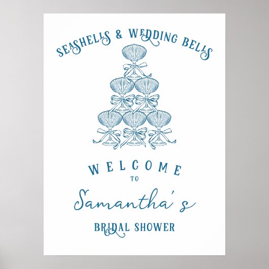 Seashells & Wedding Bells Bachelorette Welcome Poster (Voorkant)
