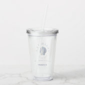 Seashells Wedding Bells Blue Beach Wedding Acryl Drinkbeker (Achterkant)