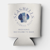 Seashells Wedding Bells Blue Beach Wedding Blikjeskoeler (Voorkant)