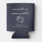 Seashells Wedding Bells Nautische Bachelorette Blikjeskoeler (Voorkant)