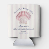 Seashells & Wedding Bells Roze Navy Bachelorette Blikjeskoeler (Achterkant)