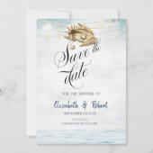 Seashells, Zee, String Lichten Save The Date (Voorkant)
