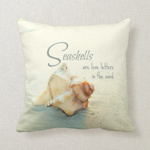 Seashells zijn Love Letters Quote Pillow Kussen