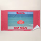 Seashore Beach lezen rood Strandlaken (Voorkant)