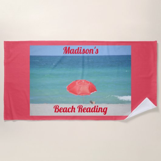 Seashore Beach lezen rood Strandlaken (Voorkant)