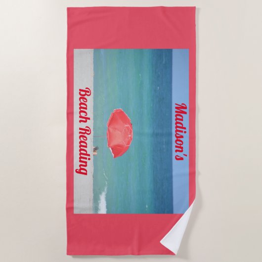 Seashore Beach lezen rood Strandlaken (Voorkant)