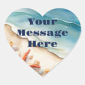 Seashore Bliss Beach Party Hart Sticker (Voorkant)