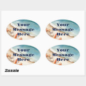 Seashore Bliss Beach Party Ovale Sticker (Vel)
