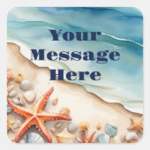 Seashore Bliss Beach Party Vierkante Sticker (Voorkant)