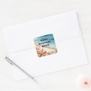 Seashore Bliss Beach Party Vierkante Sticker