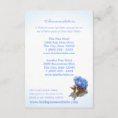 Seashore Blue Hydrangea Wedding Intinerary Informatiekaartje (Achterkant)